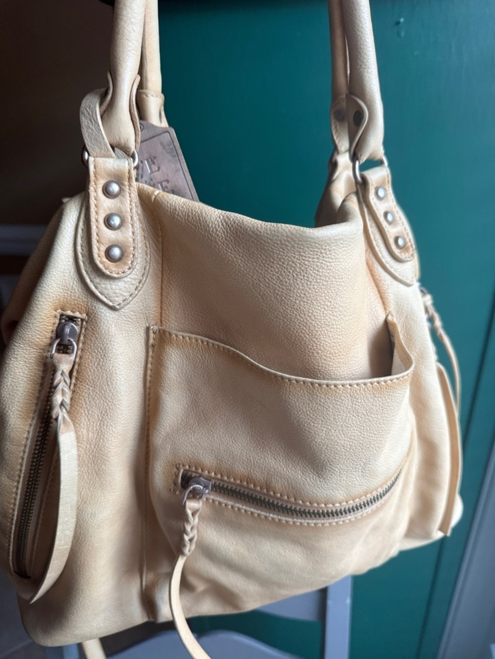 We The Free Emerson tote Italian straw Leather Hobo with Braided Accents - Picture 14 of 16